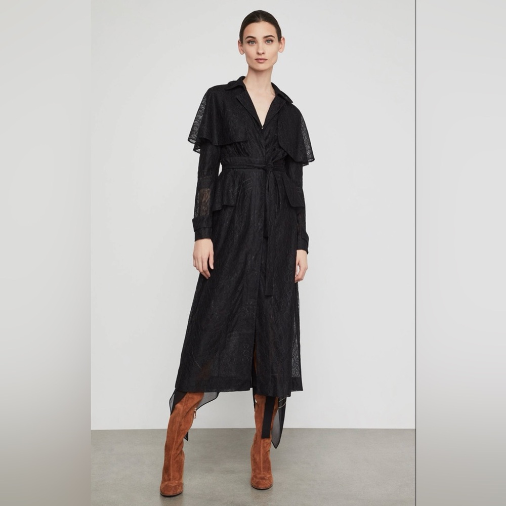 Bcbgmaxazria Lace Peplum Trench Coat
